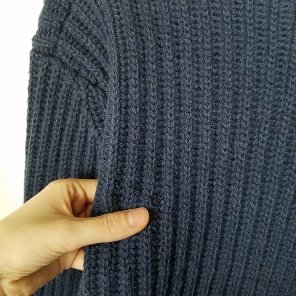 Vintage | Susan Bristol 100% Wool Cardigan Ribbed Knit Blue - Picture 15 of 16
